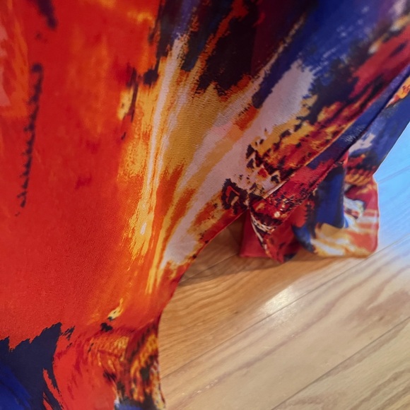 DASH by Kardashian bohemian orange blue yellow 2 piece kaftan dress size medium - Picture 11 of 16